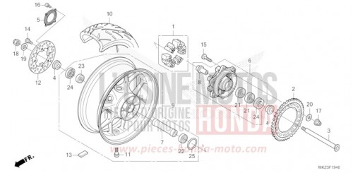 REAR WHEEL CBR600R3R de 2024